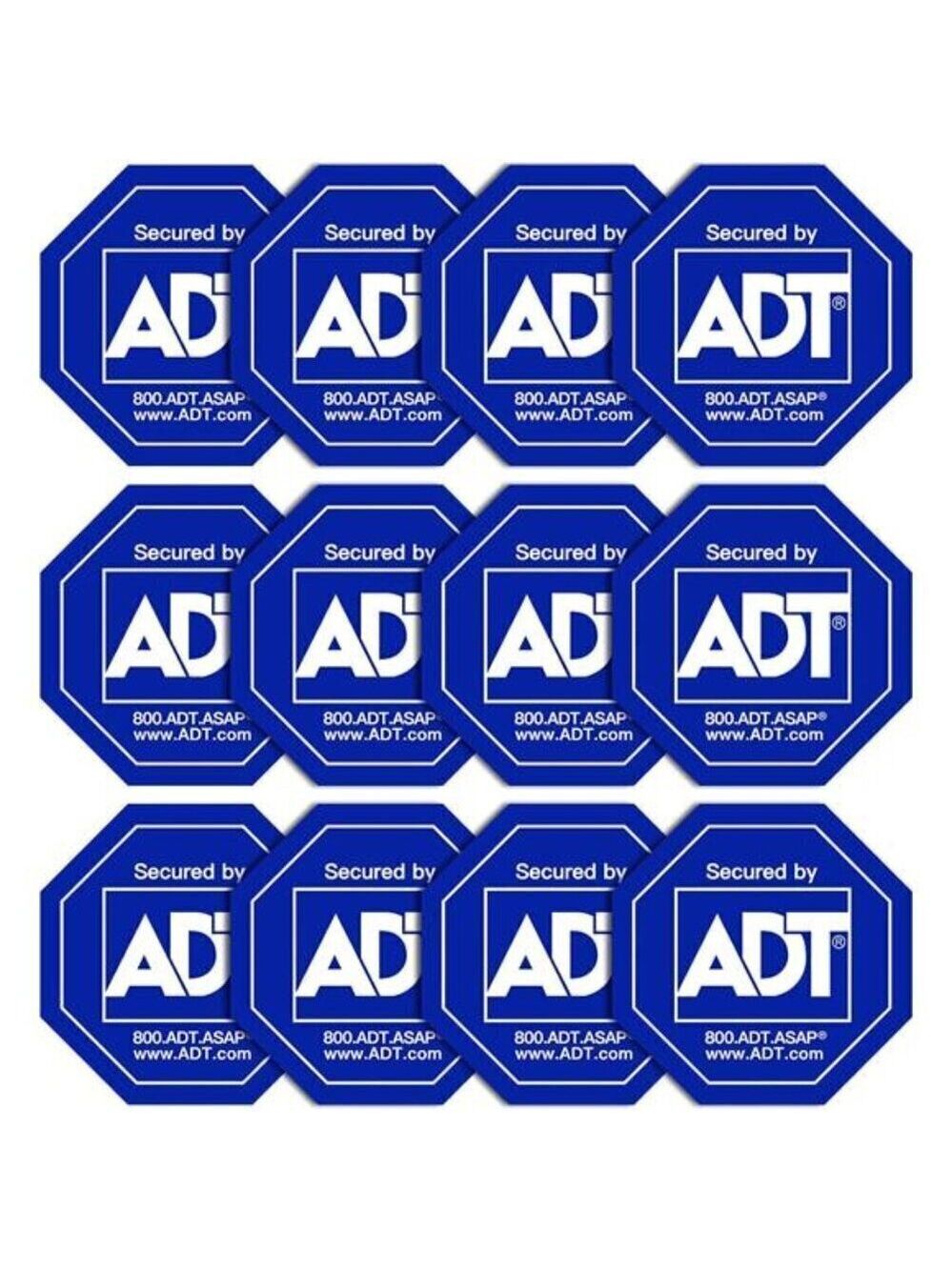 ADT Stickers 12 Pack Security Camera HD Printed Waterproof Window Yard Sign NEW